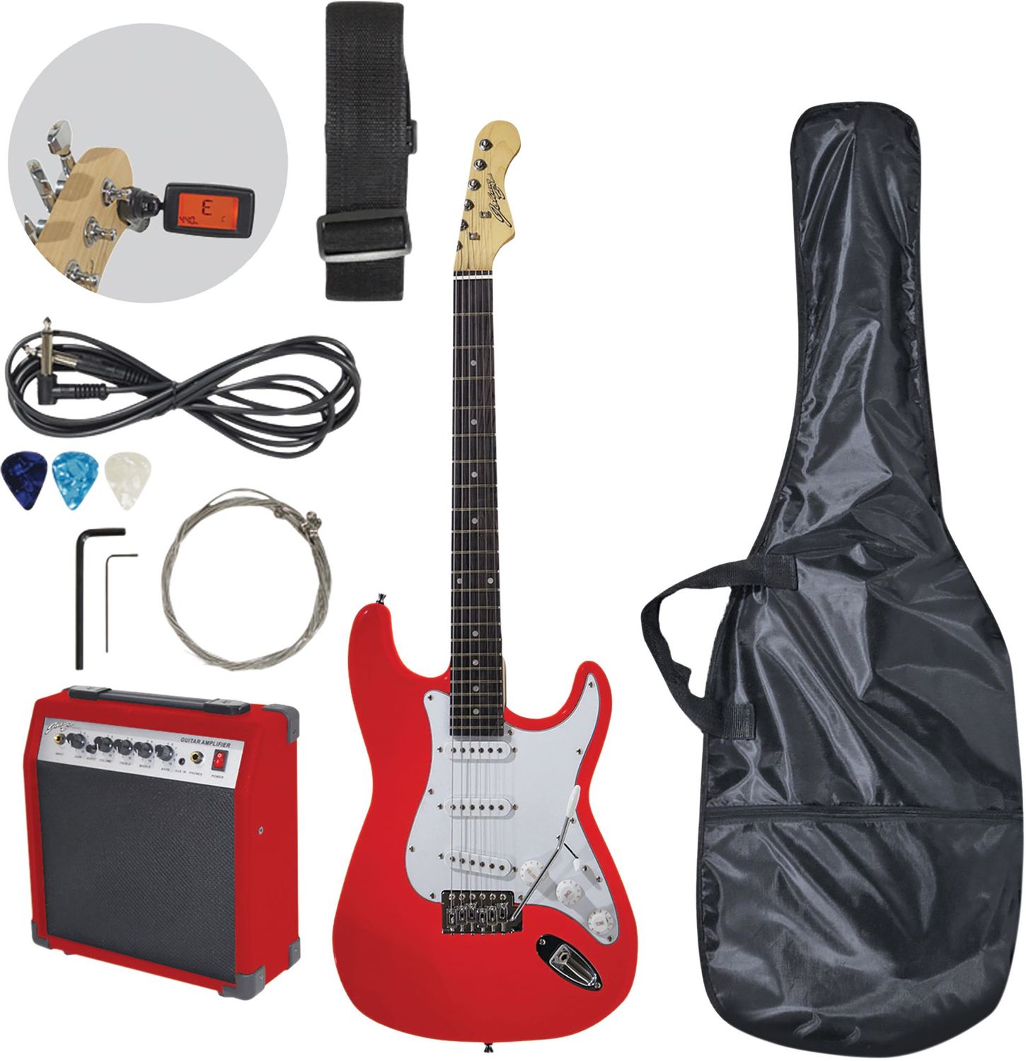 ​Johnny Brook Guitar Kit with 20W Amplifier red