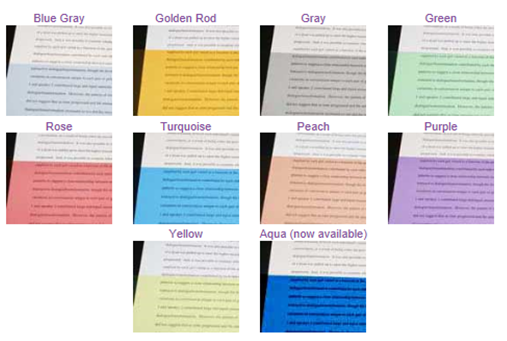 Irlen Colour Overlay (10 colours set)