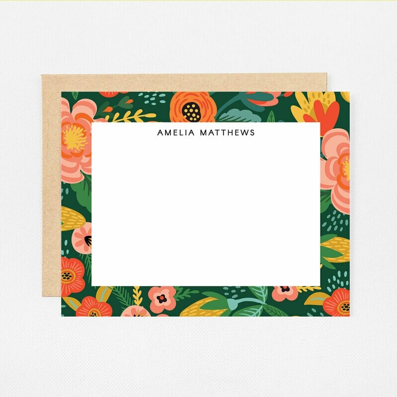 Bloom Border Flat Notecards
