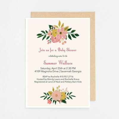 Floral Bouquets Invitation - Digital or Printed