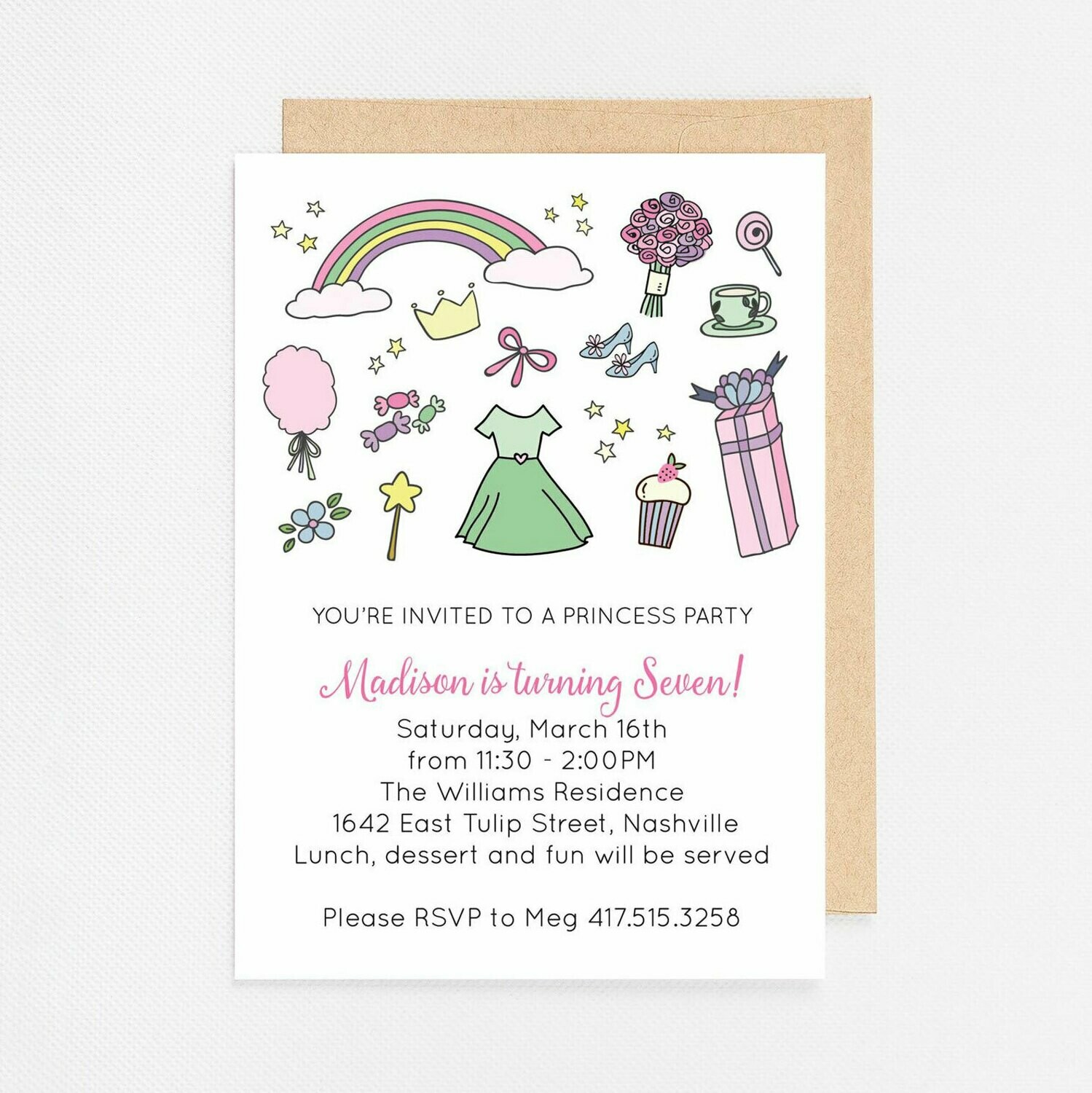 Princess Party Invitation - Digital or Printed