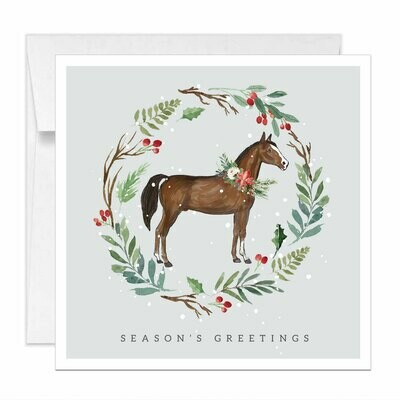 Square Horse Equestrian Holiday Card