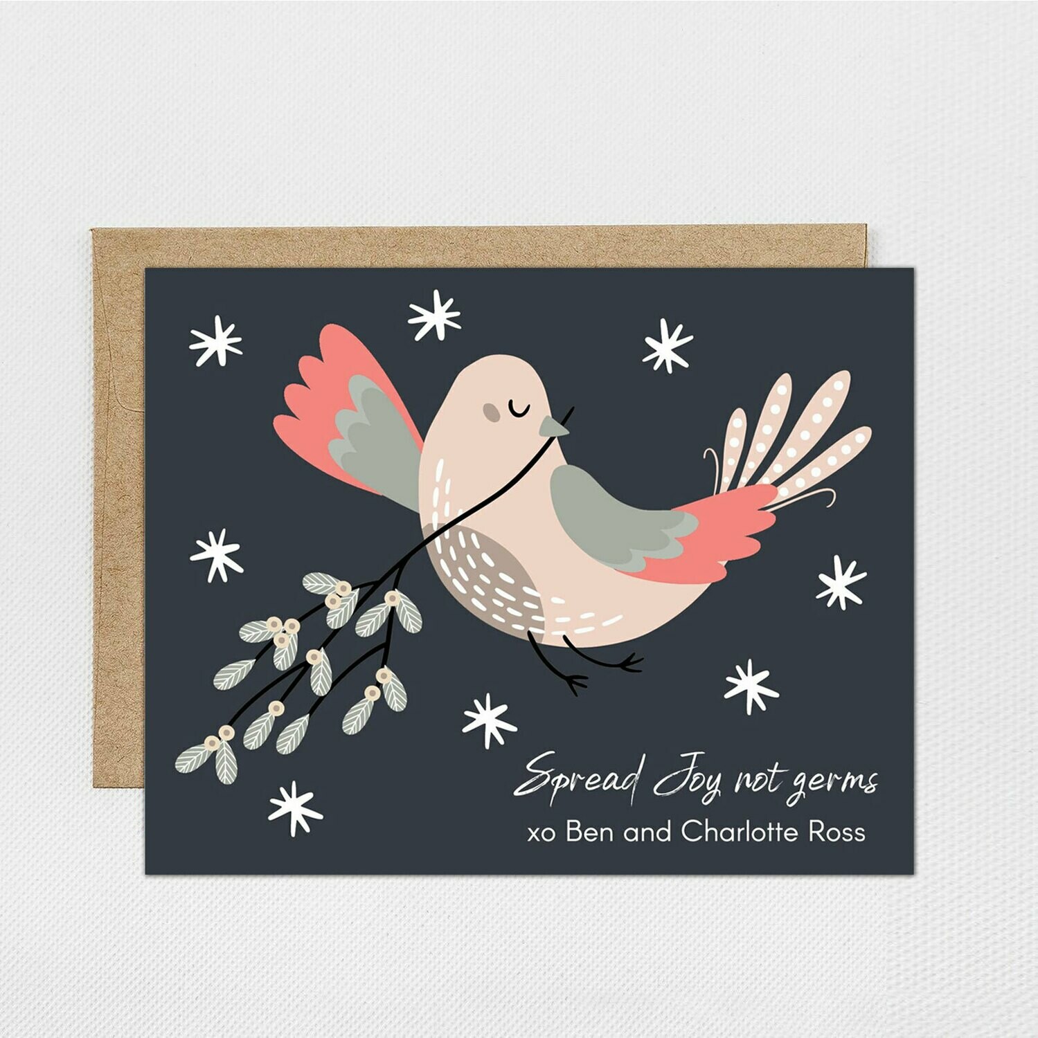 Christmas Holiday Dove Peace Card - Digital or Printed