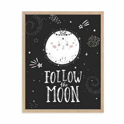 Follow the Moon Wall Art DIGITAL DOWNLOAD PRINT