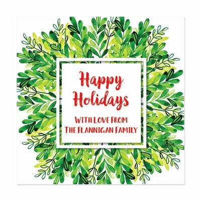 Winter Greens Square Gift Stickers