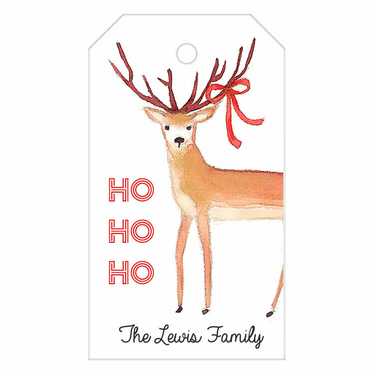 Watercolor Deer Hanging Gift Tag