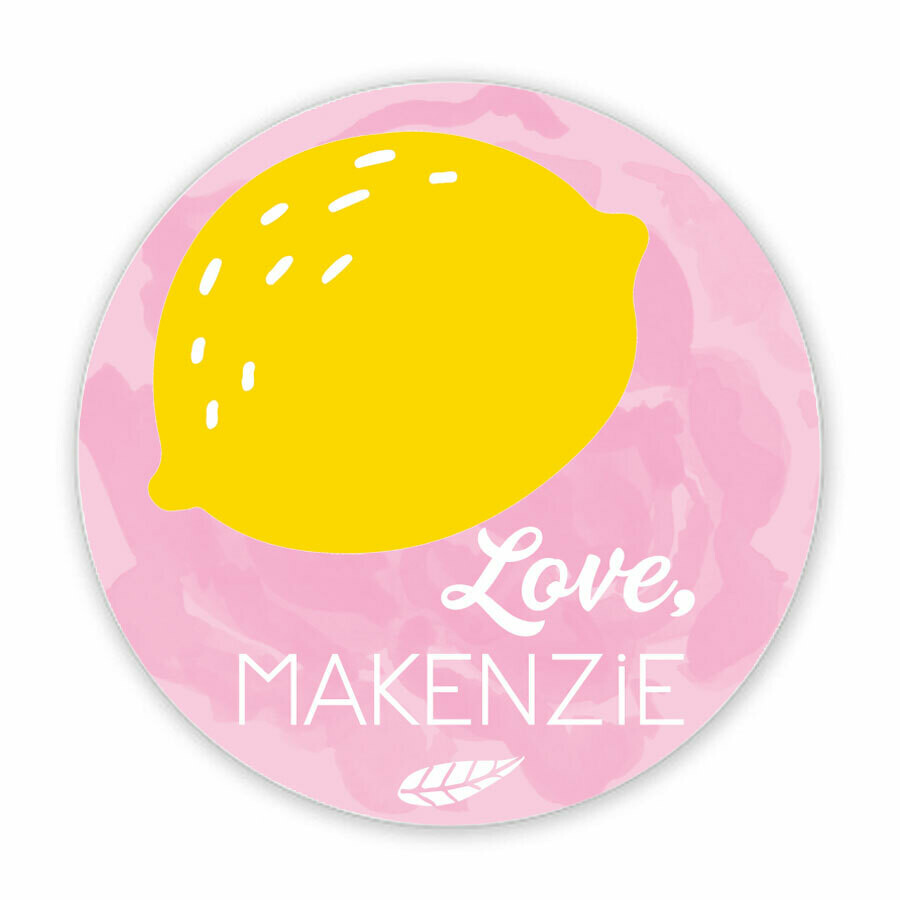 Lemon Pink Circle Gift Stickers