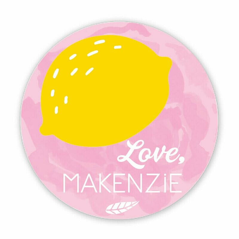 Lemon Pink Circle Gift Stickers