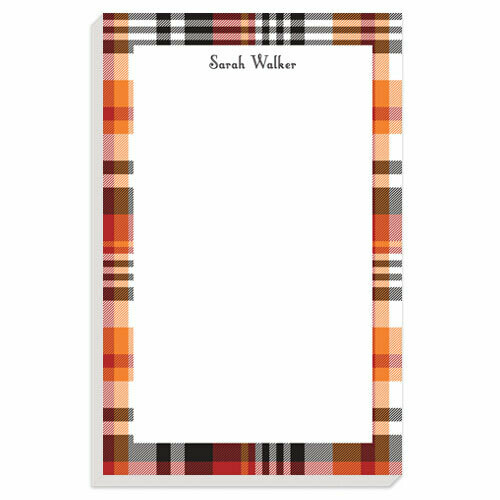 Orange Plaid Notepad