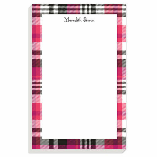 Pink Plaid Notepad