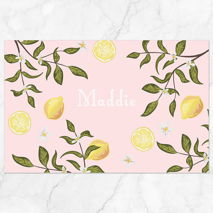 Pink Lemon Placemat - Paper or Laminated
