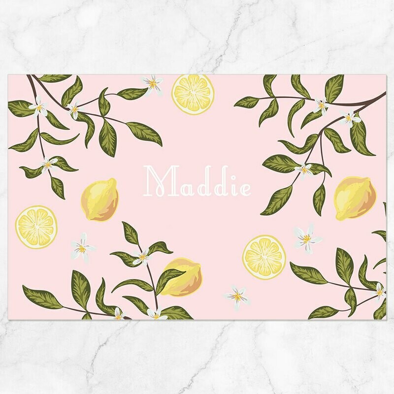 Pink Lemon Placemat - Paper or Laminated