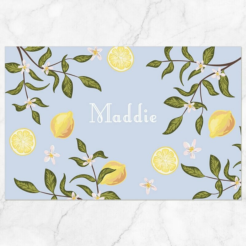 Blue Lemon Placemat - Paper or Laminated