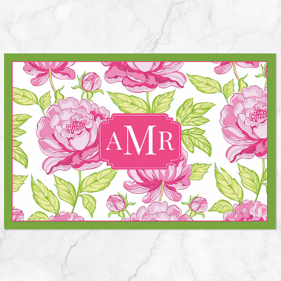 Pink Peony Placemat - Paper or Laminated