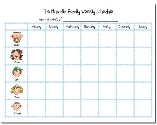 Design-Your-Own Weekly Schedule