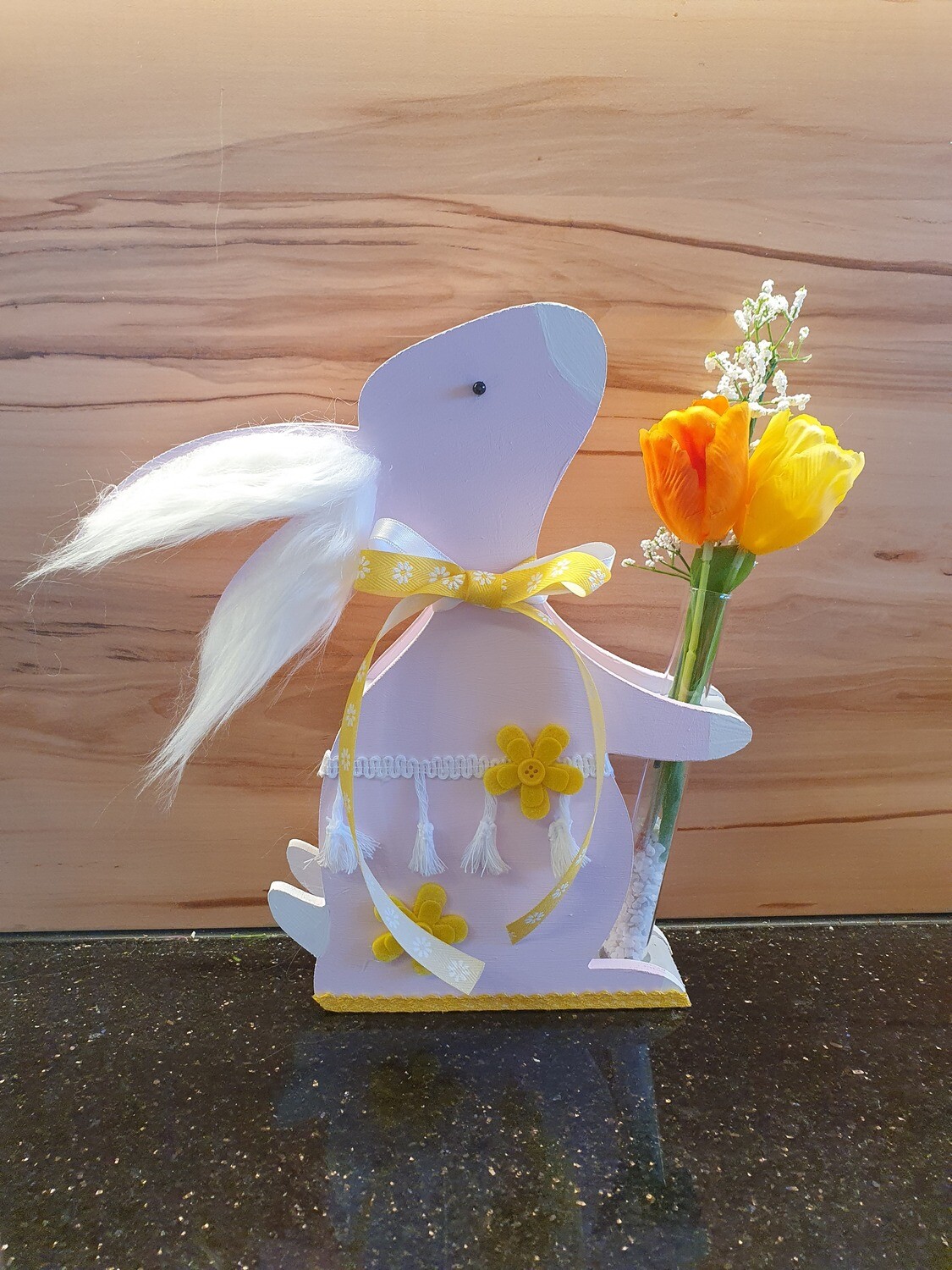 Hasen Vase aus Holz