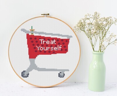 Treat Yourself, Shopping and Coffee Pattern