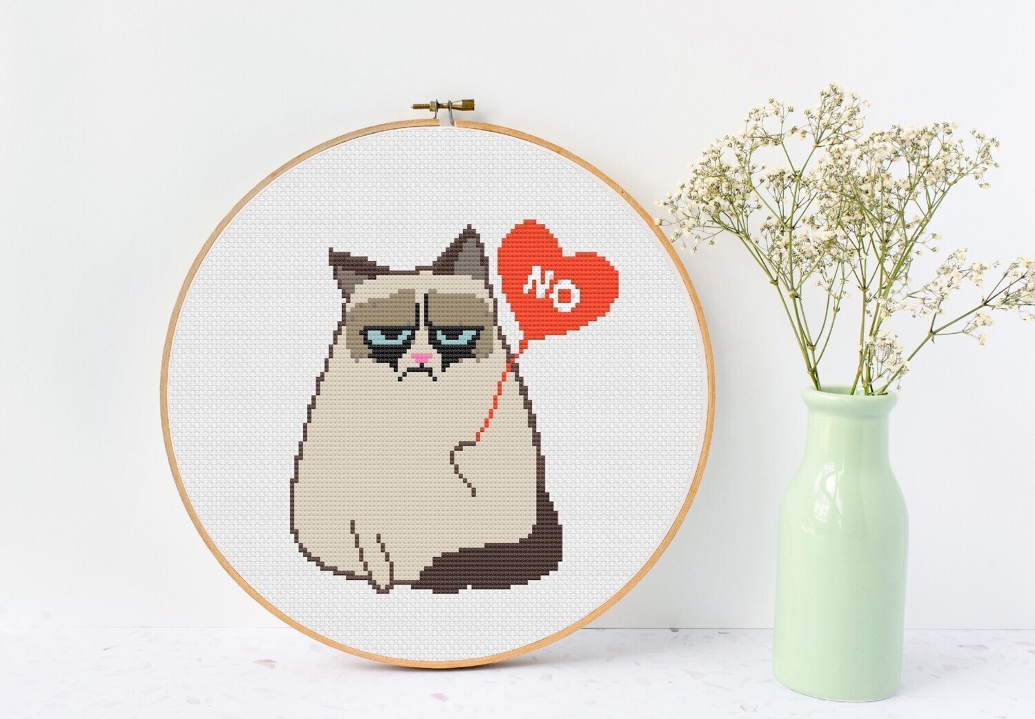Grumpy Cat, Funny Cross Stitch