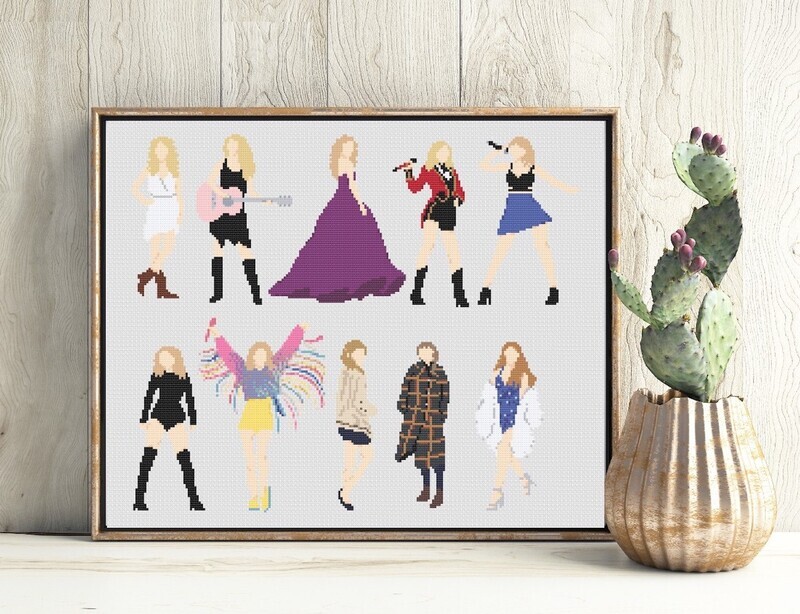 Taylor Swift Eras Cross Stitch Pattern, Music Cross Stitch, Subversive Cross Stitch Pattern, Sassy Cross Stitch, Taylor Swift merch, Taylor Swift Evermore