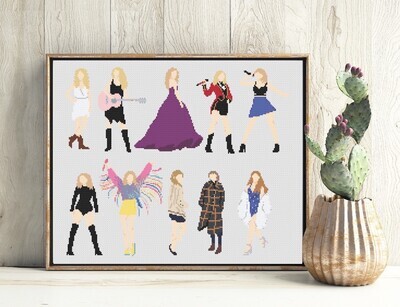 Taylor Swift Eras Cross Stitch Pattern, Music Cross Stitch, Subversive Cross Stitch Pattern, Sassy Cross Stitch, Taylor Swift merch, Taylor Swift Evermore