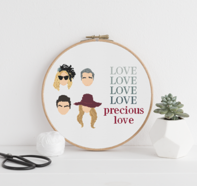 Schitt's Creek Cross Stitch Pattern, Precious Love Cross Stitch, Moira Rose, David Rose Cross Stitch, Ew David!
