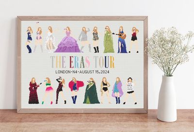 Custom Eras Tour Cross Stitch Pattern, Taylor Outfit Cross Stitch Pattern, Fan Artwork, Personalized Cross Stitch Pattern