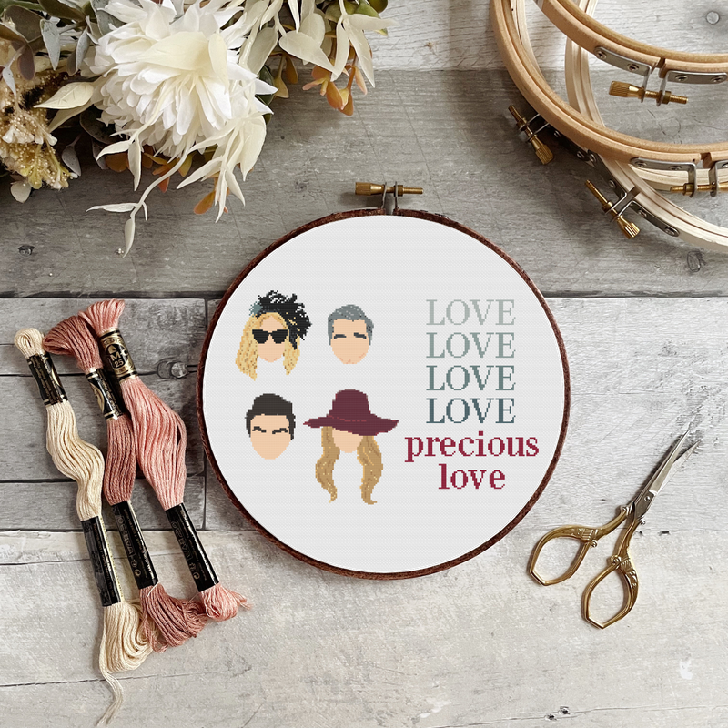 Schitt's Creek Cross Stitch Pattern, Precious Love Cross Stitch, Moira Rose, David Rose Cross Stitch, Ew David!