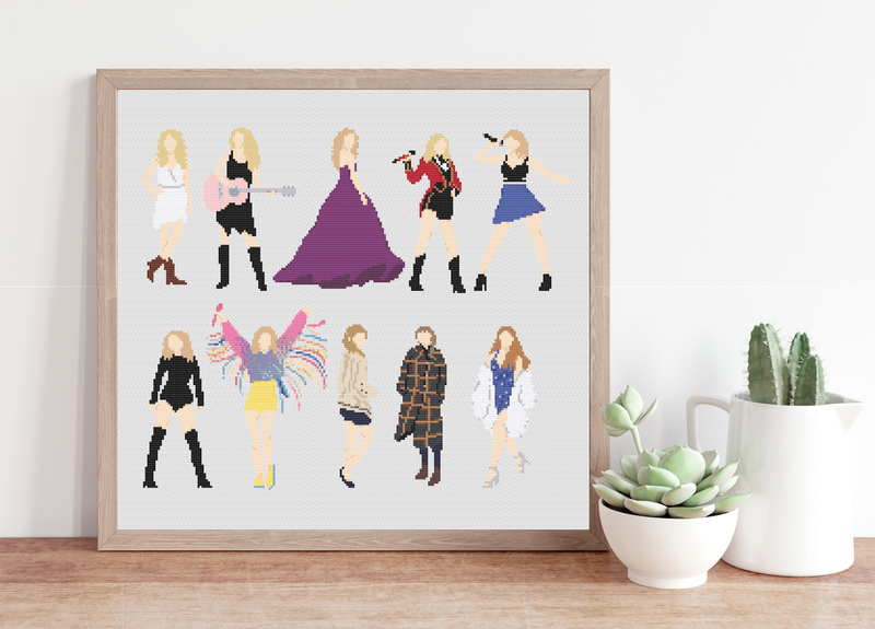 Taylor Swift Eras Cross Stitch Pattern, Music Cross Stitch, Subversive Cross Stitch Pattern, Sassy Cross Stitch, Taylor Swift merch, Taylor Swift Evermore