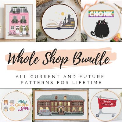 Whole Shop Cross Stitch Bundle! All Current and Future Patterns for a Lifetime! Stitchalong, Nerdy Cross Stitch, Feminist Embroidery