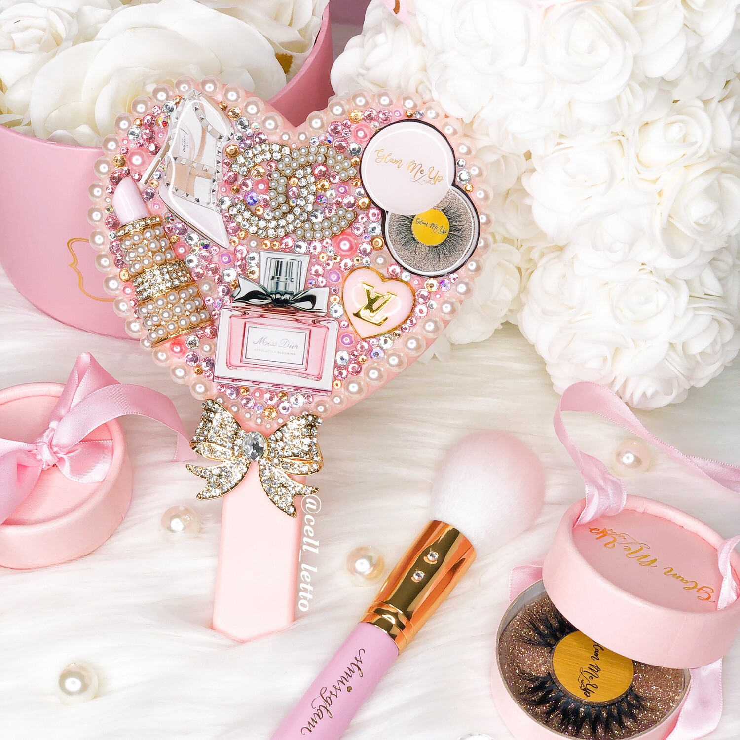 Glam It Up Heart Hand Mirror