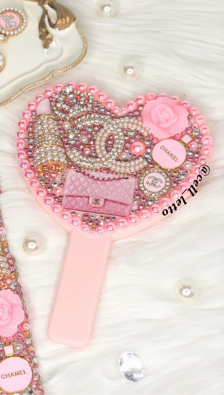 Princess Pink Heart Hand Mirror