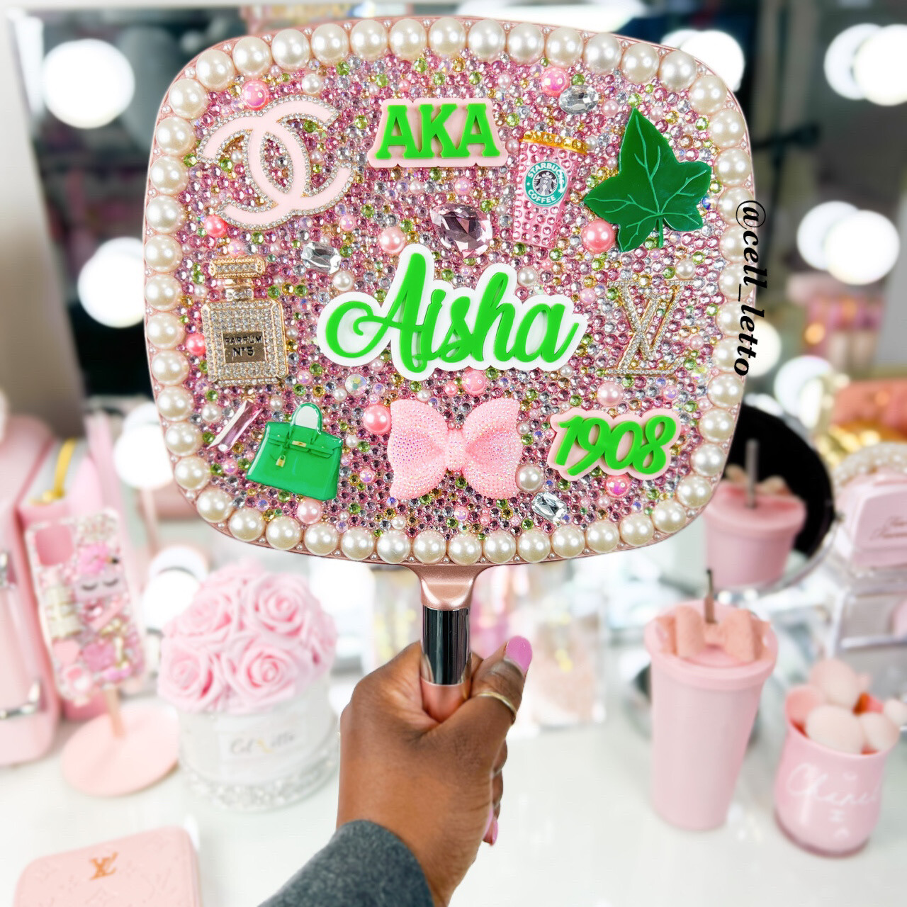 Sorority Sparkle Large Hand Mirror