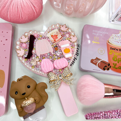 “Pink Autumn” Heart Handmirror PRE-MADE