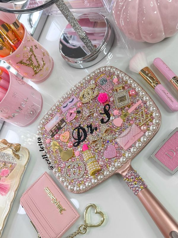 Girly Fashion Large Hand Mirror