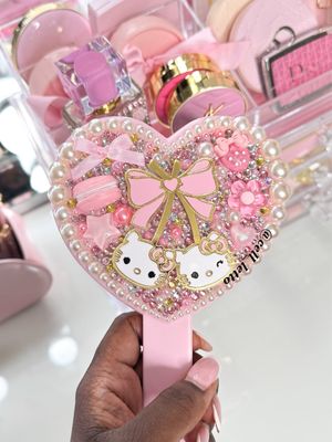 Coquette Cherry Kitty Heart Handmirror *small defect, see description*
