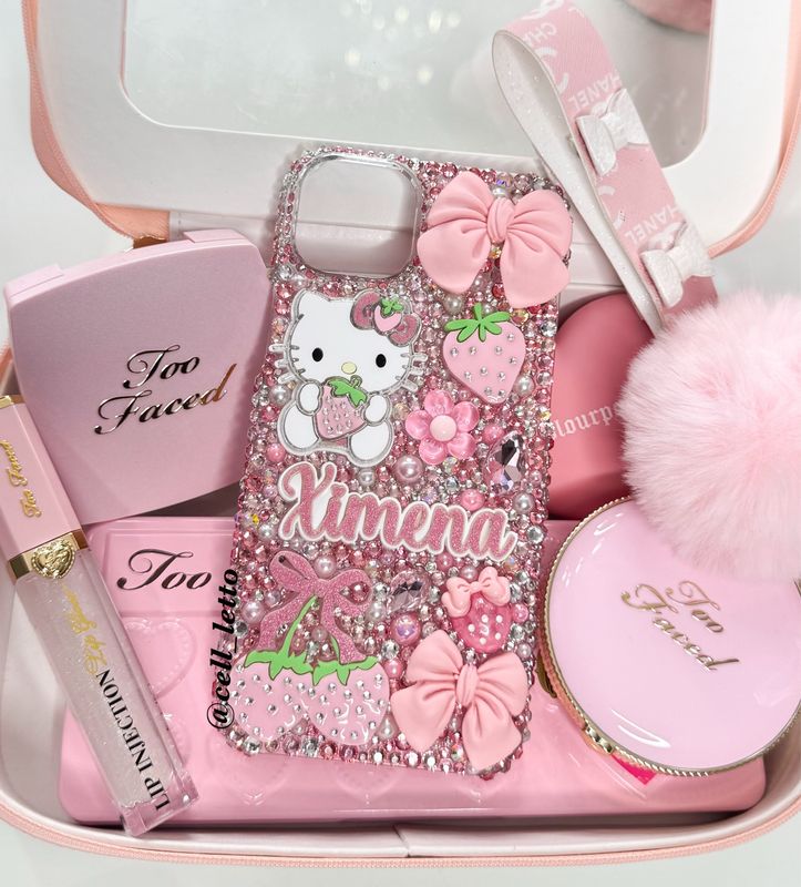 Coquette Strawberry Kitty Phone Case