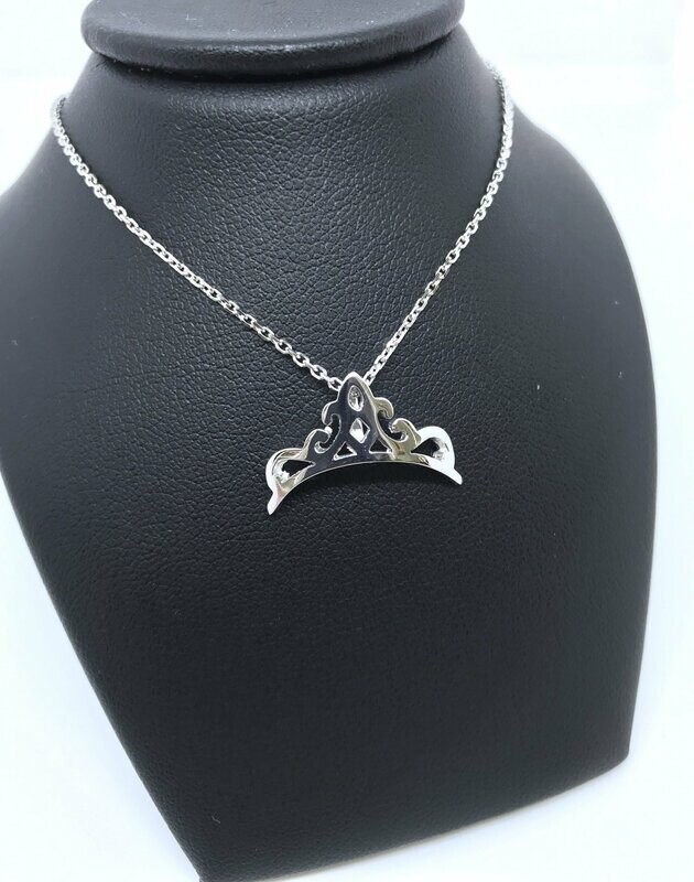 Pendentif Diadème or blanc  18K 750/1000