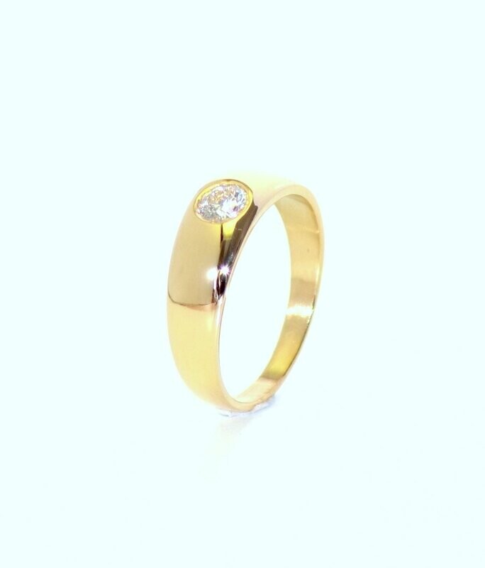 Solitaire Rondo or jaune 18k 750/1000