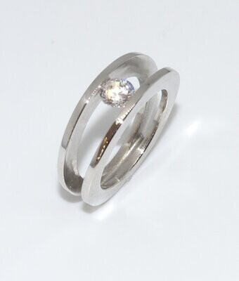 Solitaire the Middle or blanc 18K 750/1000