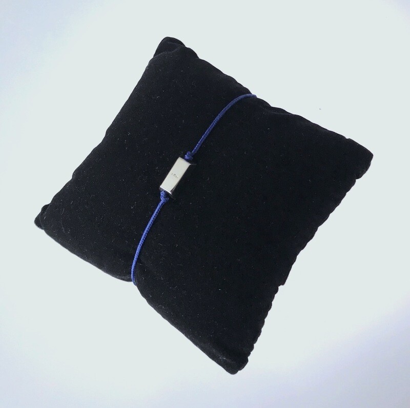Bracelet lingot or blanc 18k 750/1000 sur cordon bleu