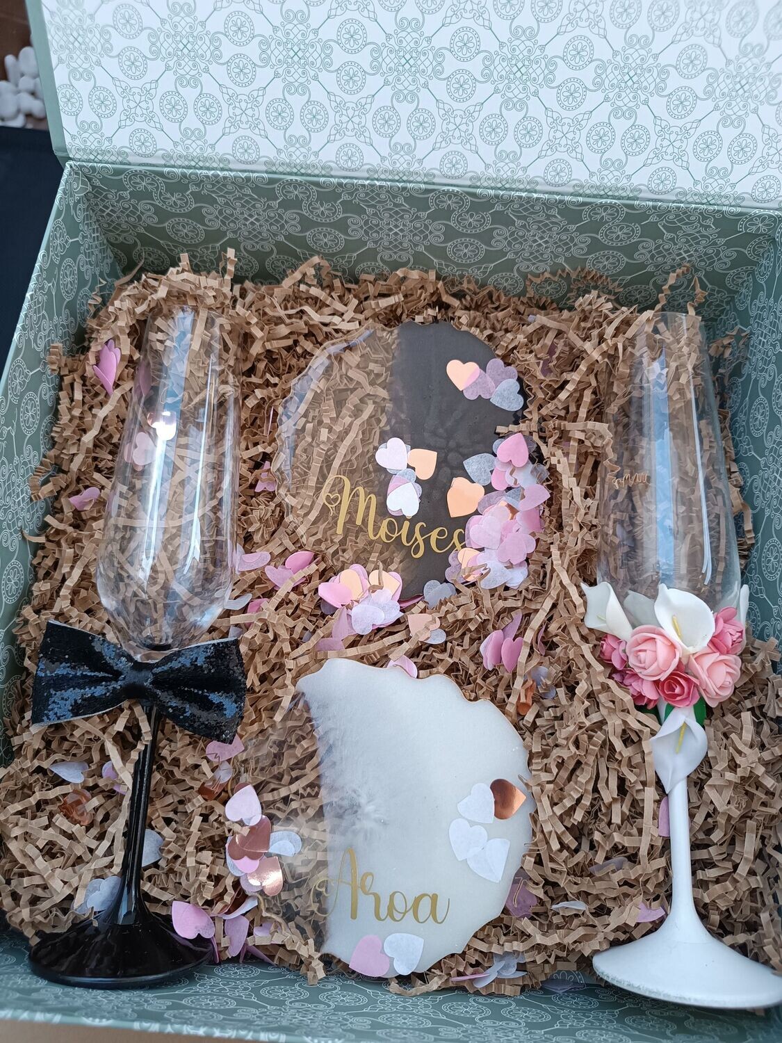 Set de copas flores