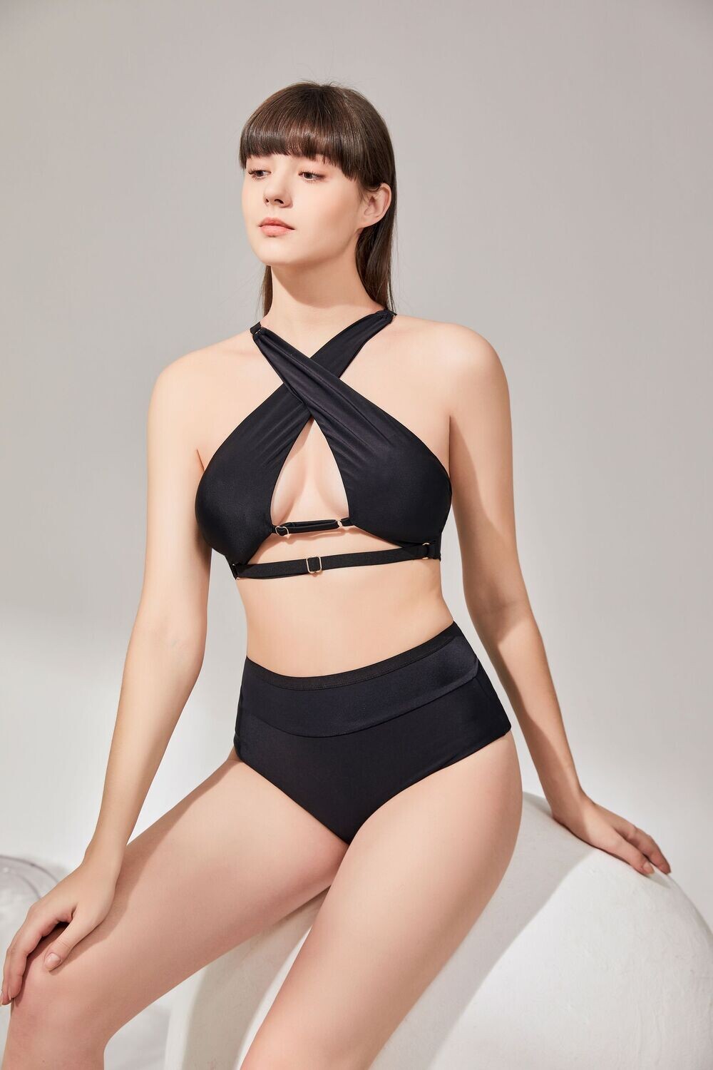 Cross Neck x Cross Back Top - Black