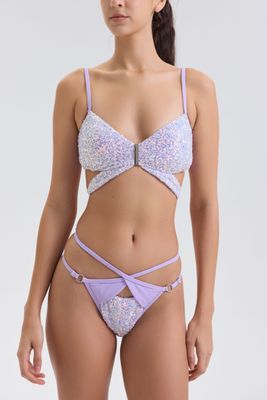 Butterfly Lilac Sequin Top