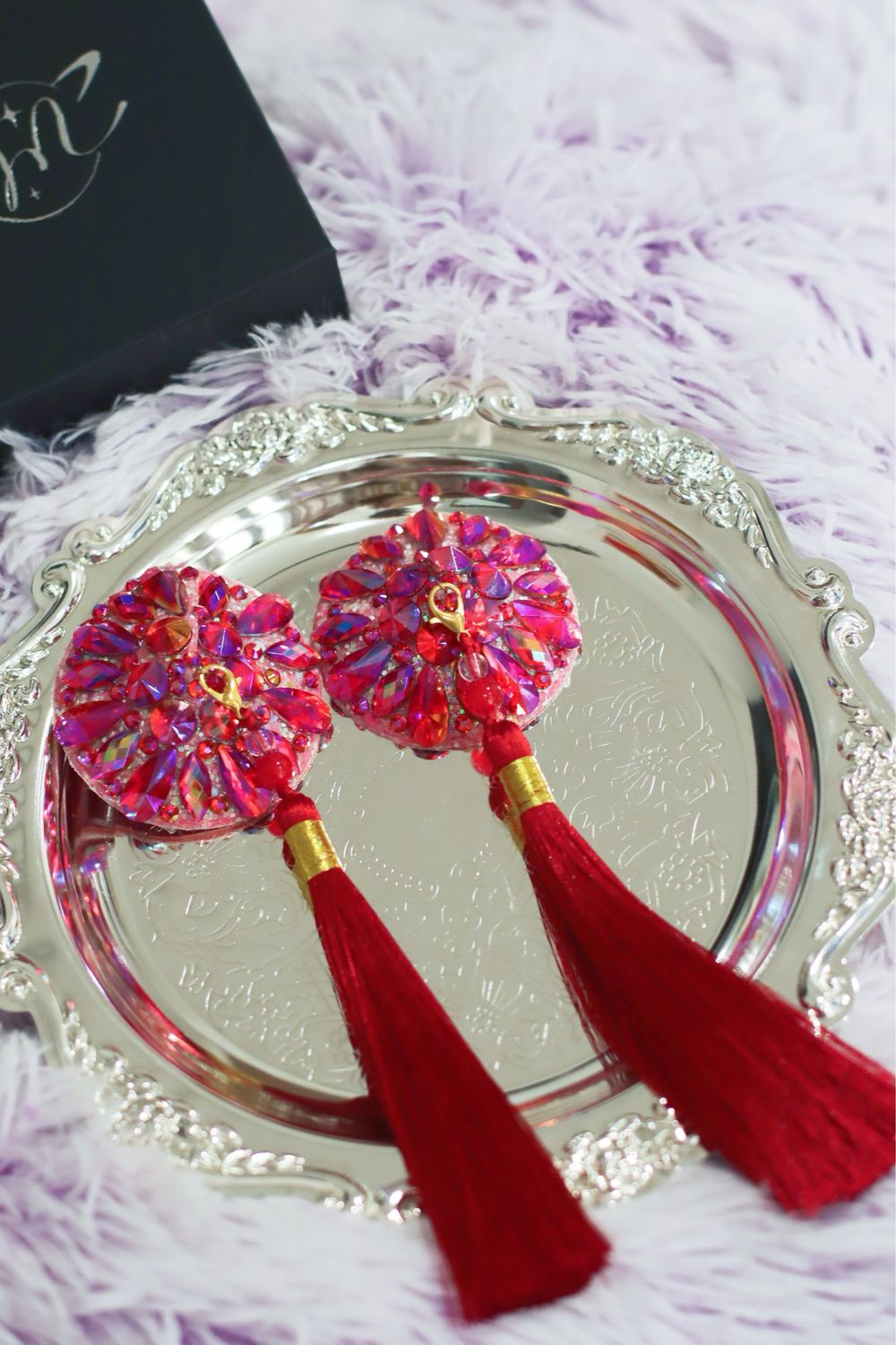 Dolly Rhinestone Pasties - Cherry Red