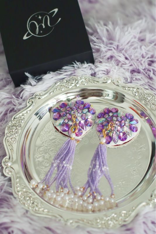 Hearty Rhinestone Pasties - Purple Hearty Rhinestone Pasties - Purple
