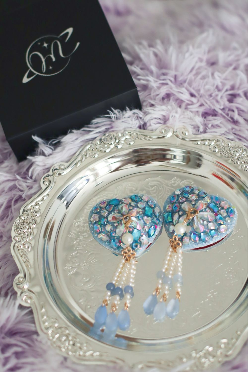 Fairy Floss Flower Rhinestone Pasties - Blue Fairy Floss Flower Rhinestone Pasties - Blue