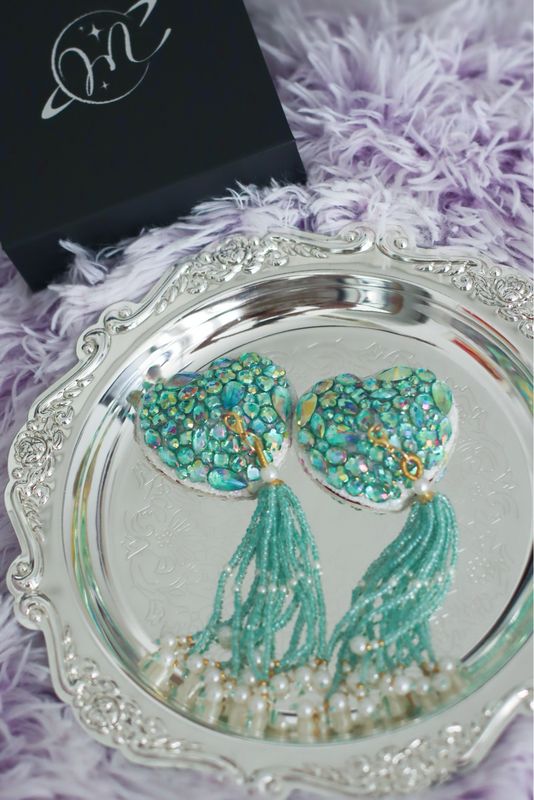 Hearty Rhinestone Pasties - Green Hearty Rhinestone Pasties - Green