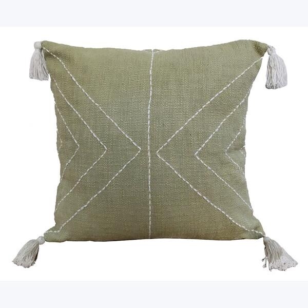 Green Cotton Pillow 18x18