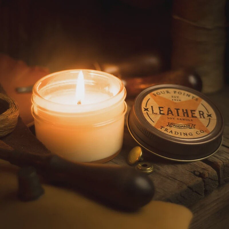 4 oz Soy Candle Leather