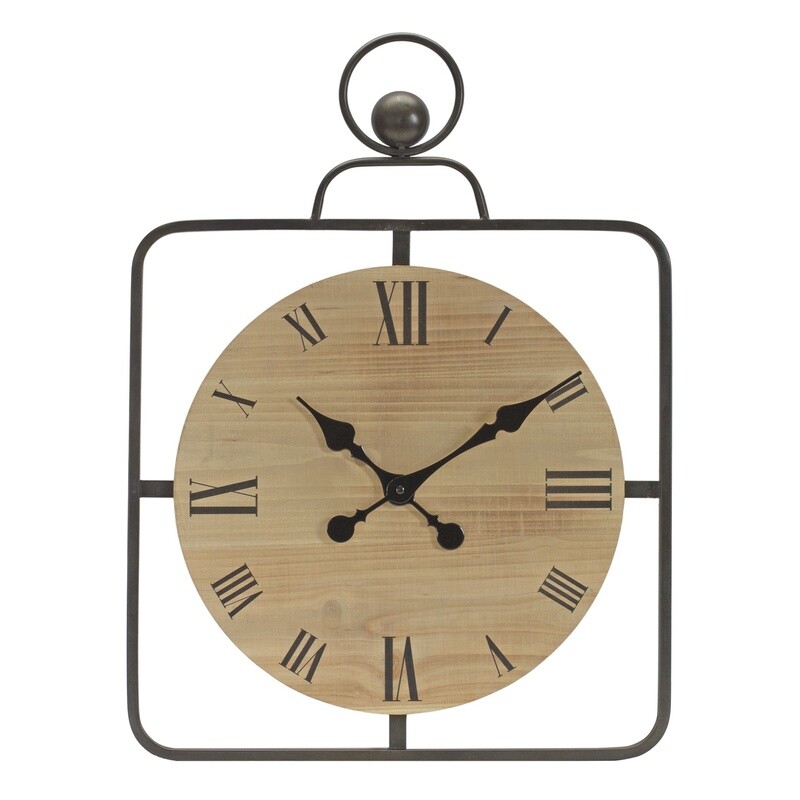 Wall Clock Iron/Wood